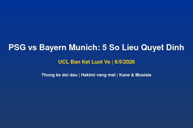 PSG vs Bayern Munich UCL Lượt Về: 5 Số Liệu Thống Kê Bạn Cần Biết Trước 6/5/2026